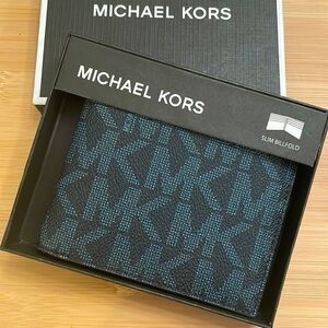 Brand New Michael Kors Admiral Blue Jet Set Slim Billfold Men’s Wallet